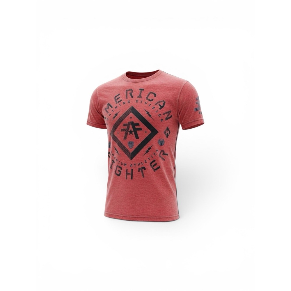 American Fighter Men's Red Graphic Logo Print Crew Neck T-Shirt M